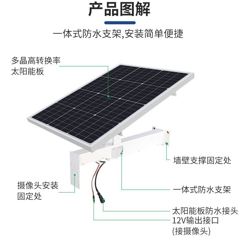太阳能监控供电系统锂电池无网4G摄像头低功耗光伏储能发电批发图3