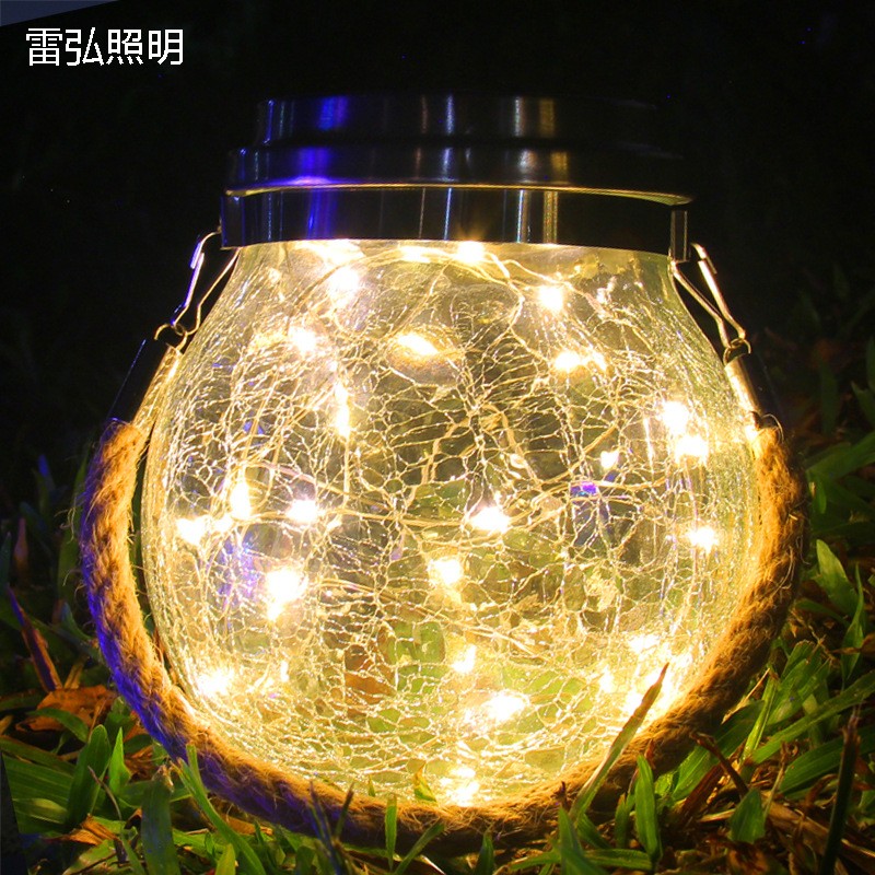 太阳能户外灯庭院灯裂纹灯瓶子灯挂灯许愿灯创意装饰圣诞 梅森瓶灯图3