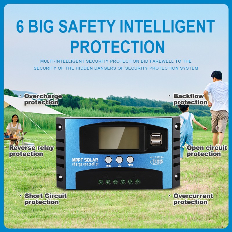 12V24V太阳能板控制器MPPT自动稳压器10A100A系统连磷酸锂电通用图5